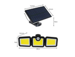 Solar lamp with twilight movement sensor 171 led separate panel garden