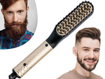 Straightener brush beard and hair comb for men's grooming