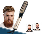 Straightener brush beard and hair comb for men's grooming