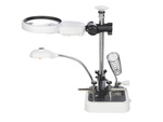 Third hand soldering kit magnifying glass holder 6 led