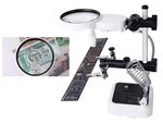 Third hand soldering kit magnifying glass holder 6 led