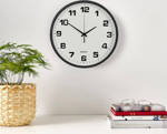 Wall clock large non-touching silent 25 cm round second hand