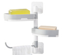 Wall-mounted soap dish towel rail with suction cups