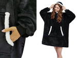 Warm sweatshirt oversize blanket xxl 2in1 thick fur soft hooded dressing gown