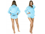 Warm women's pyjamas two-piece with hood soft plush short l