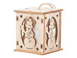 Wooden hanging christmas tree lantern lighting christmas decoration snowman