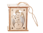 Wooden hanging christmas tree lantern lighting christmas decoration snowman