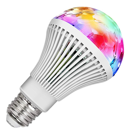 Ampoule led rgb rotative e27 boule disco