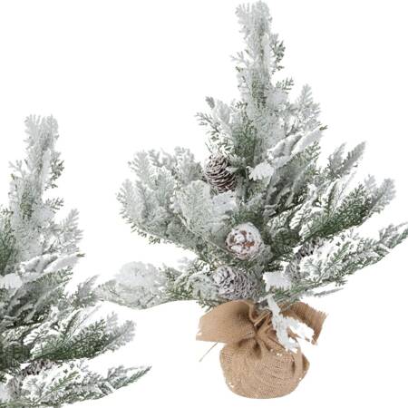 Arbre de noël artificiel neige petit 45cm table de bureau décorative épais enneigé