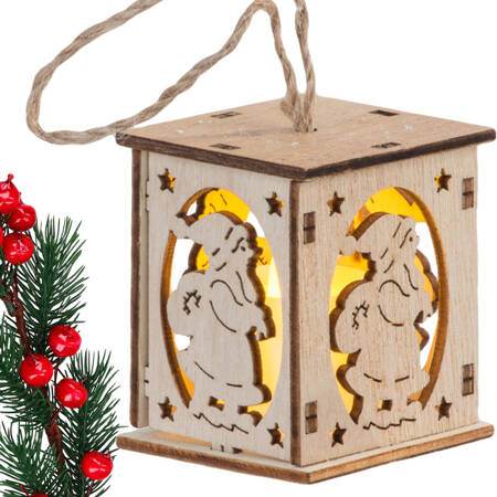 Arbre de noel suspendu en bois lanterne lumineuse decoration de noel mickey