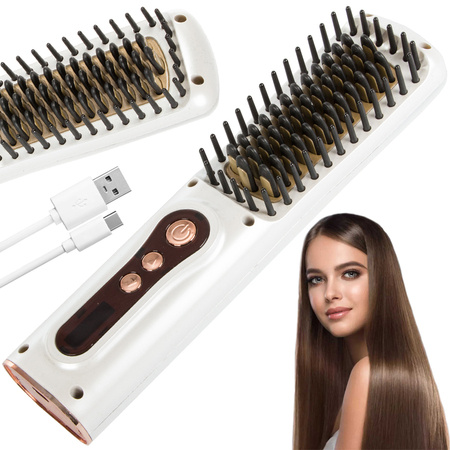 Brosse a lisser les cheveux 2in1 electrique sans fil