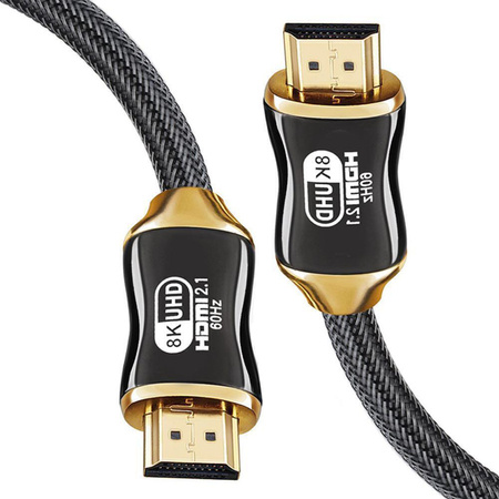 Câble video hdmi 2.1 ultra high speed 8k 60hz 4k 120hz hq gold 2m