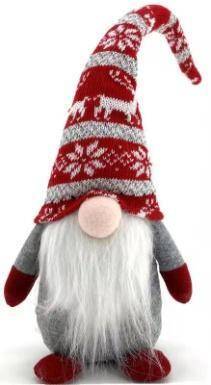 Christmas GHOST Gnome gris avec barbe de sapin de Noël 48cm Soft