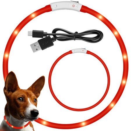 Collier d'éclairage led pour chiens et cats imperméable réglable 47cm usb