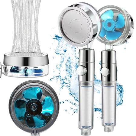 Combiné de douche avec turbo-filtre remplaçable et ventilateur