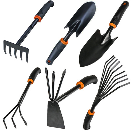 Ensemble d'outils de jardinage pelle râteau griffe houe 6 articles