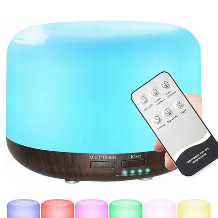 Humidificateur diffuseur aromatherapie telecommande rgb