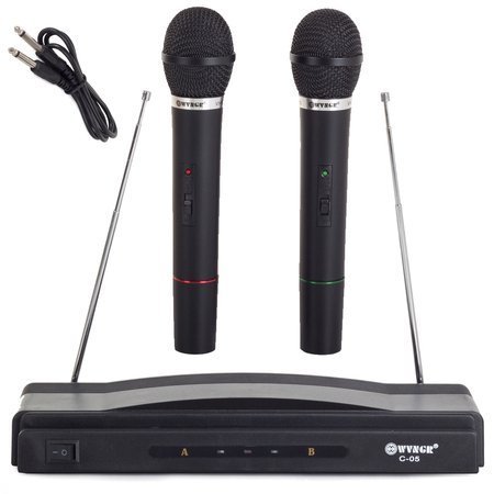 Kit karaoke 2x microphone sans fil + station