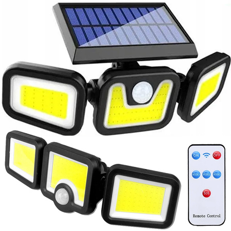 Lampe solaire 100 cob avec capteur de mouvement crépusculaire