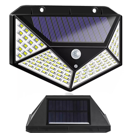 Lampe solaire 100 led avec capteur de mouvement crépusculaire