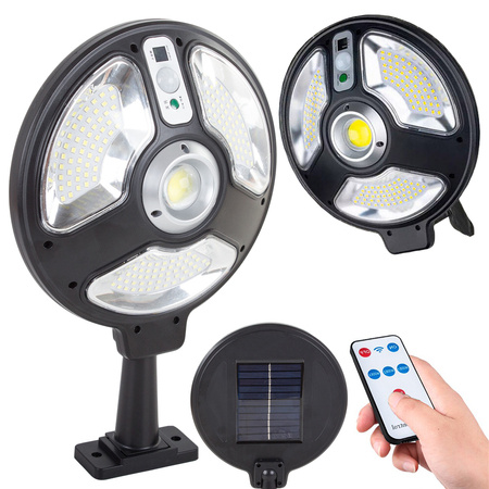 Lampe solaire 150 led avec capteur de mouvement crépusculaire