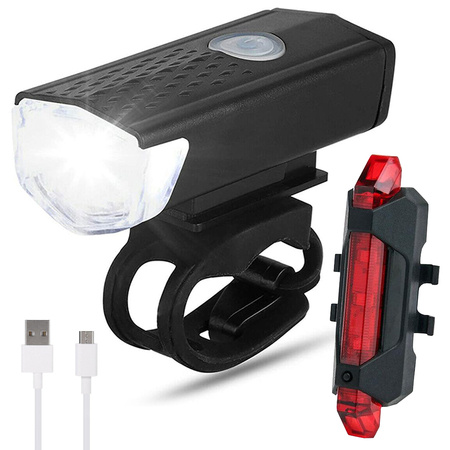 Led set rear front usb bike light