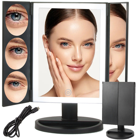 Miroir de maquillage led grossissant 3x 5x 10x