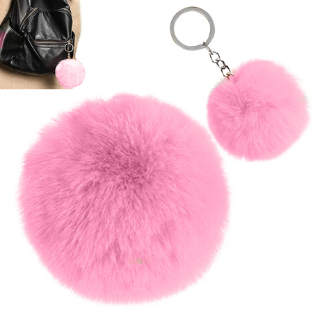 Porte-clés pendentif sac pompon fourrure tinsel pour sacs à main