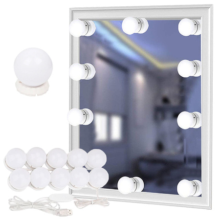 Set de 10 miroirs de coiffeuse à led pour le maquillage