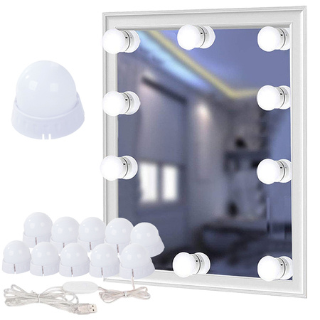 Set de 10 miroirs de coiffeuse à led pour le maquillage