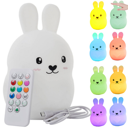 Veilleuse enfant led lapin touch rgb télécommande