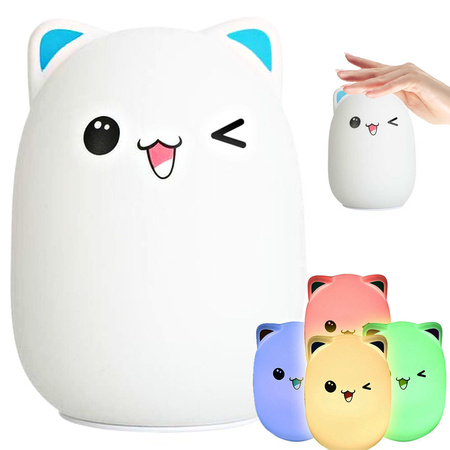 Veilleuse led pour enfants rgb cat touch