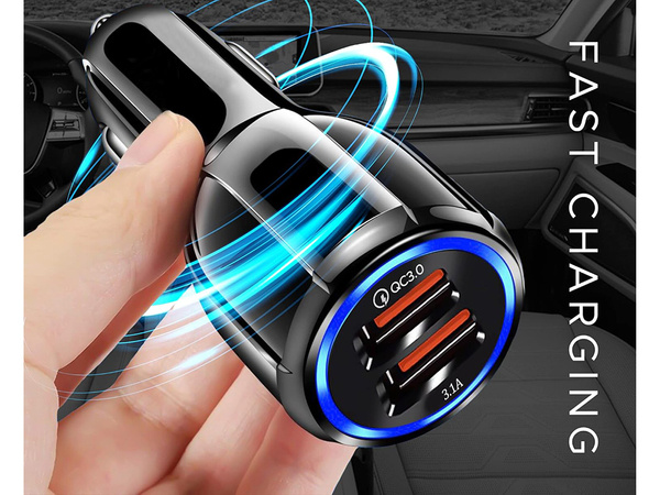 2xusb quickcharge 3.0 chargeur de voiture pour allume-cigares