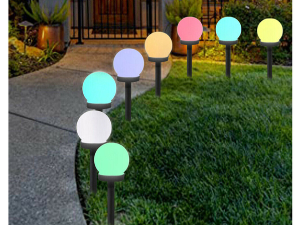 4x rgb solar garden ball lampe 10 cm