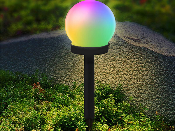 4x rgb solar garden ball lampe 10 cm