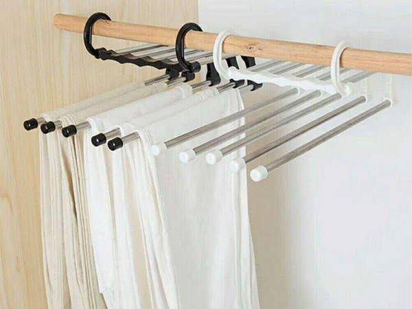 5 paires de porte-pantalons extractibles pour armoire