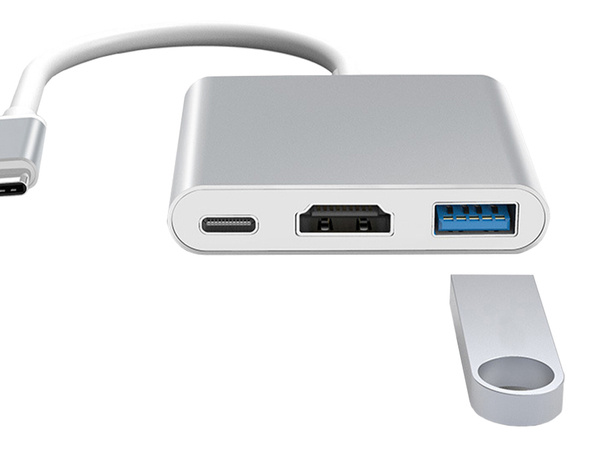 Adaptateur 3in1 hub usb-c usb 3.0 hdmi 4k