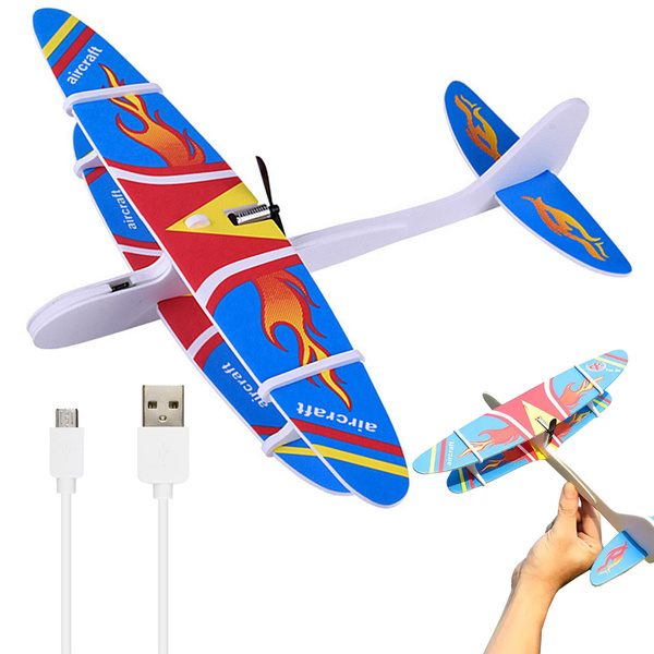 Avion en polystyrène mousse volante moteur usb planeur fléchette lumière