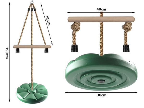 Balançoire de jardin à disque rond pour enfants, corde solide