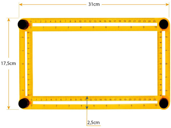 Biseau multifonction gabarit règle mesure d'angle