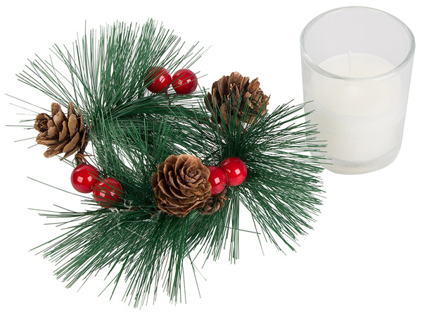 Bougies décoratives en verre bougies couronne de noël 2 pcs