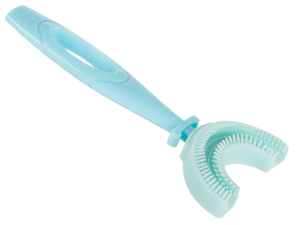 Brosse à dents manuelle en silicone pour enfants lettre u 360