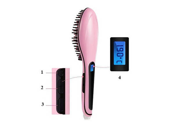 Brosse électrique lcd pour le lissage des cheveux