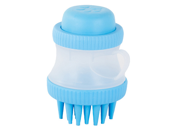 Brosse en silicone pour chien et chat avec distributeur de savon liquide