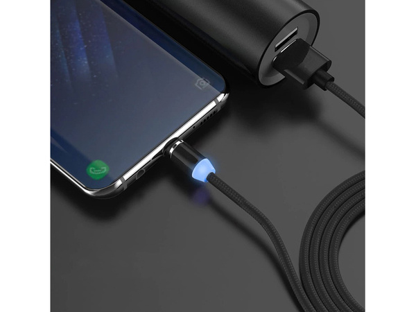 Cable de charge magnetique 3w1 micro typ-c usb lightning 1m