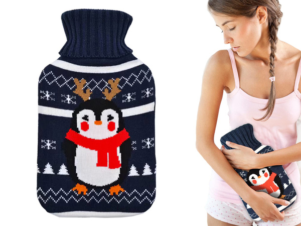 Caoutchouc jumper thermofor large 2l festive water penguin cover