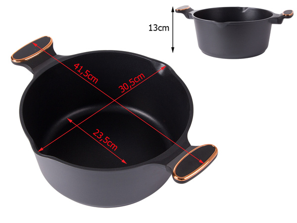 Casserole poêle avec couvercle 6.84l induction