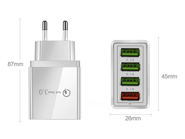 Chargeur mural 4xusb quick charge 3.0