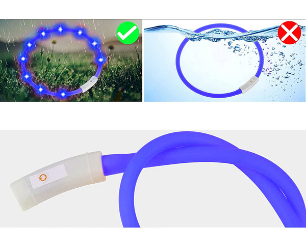 Collier d'éclairage led pour chiens et cats imperméable réglable 47cm usb