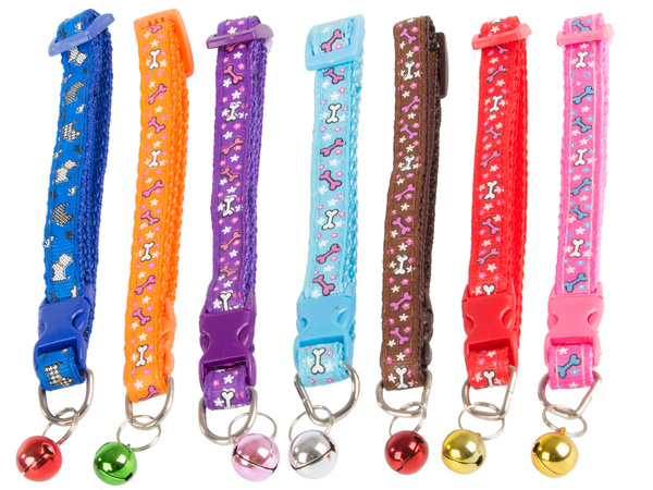 Collier en tissu pour chien chat avec clochette 1